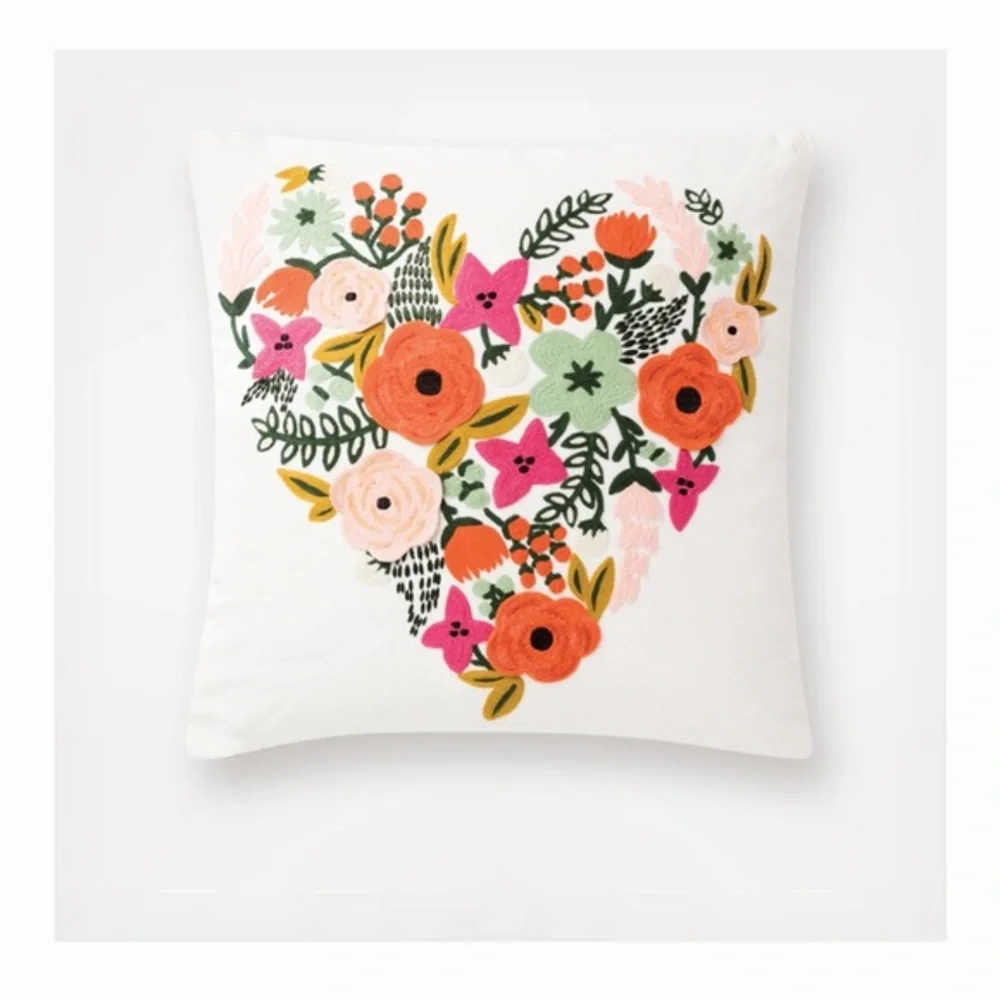 New! Rifle Paper Co. X Loloi Heart of Roses Throw Pillow